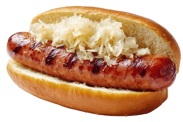 Grilled sausage with sauerkraut