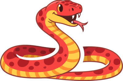 Cartoon red snake illustration