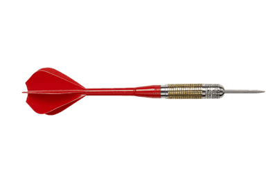Red dart isolated on black background246