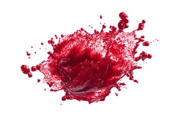 Red liquid splash on black background