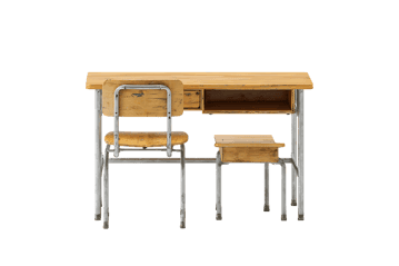 Wooden school desk and chair set