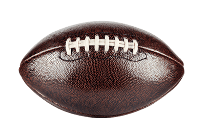 Close up of an American football.