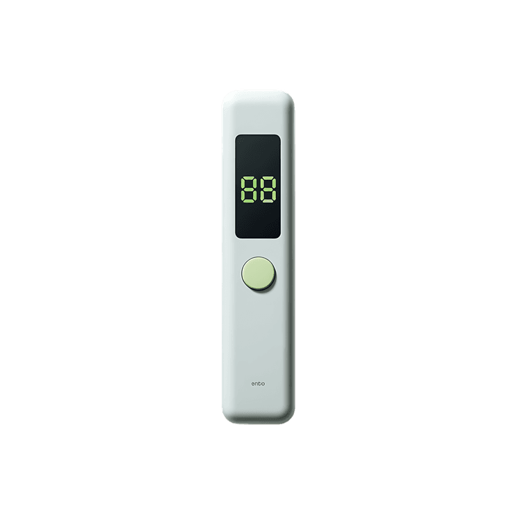 Sleek digital device with a light green display.