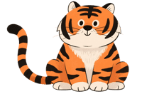 Adorable cartoon tiger illustration