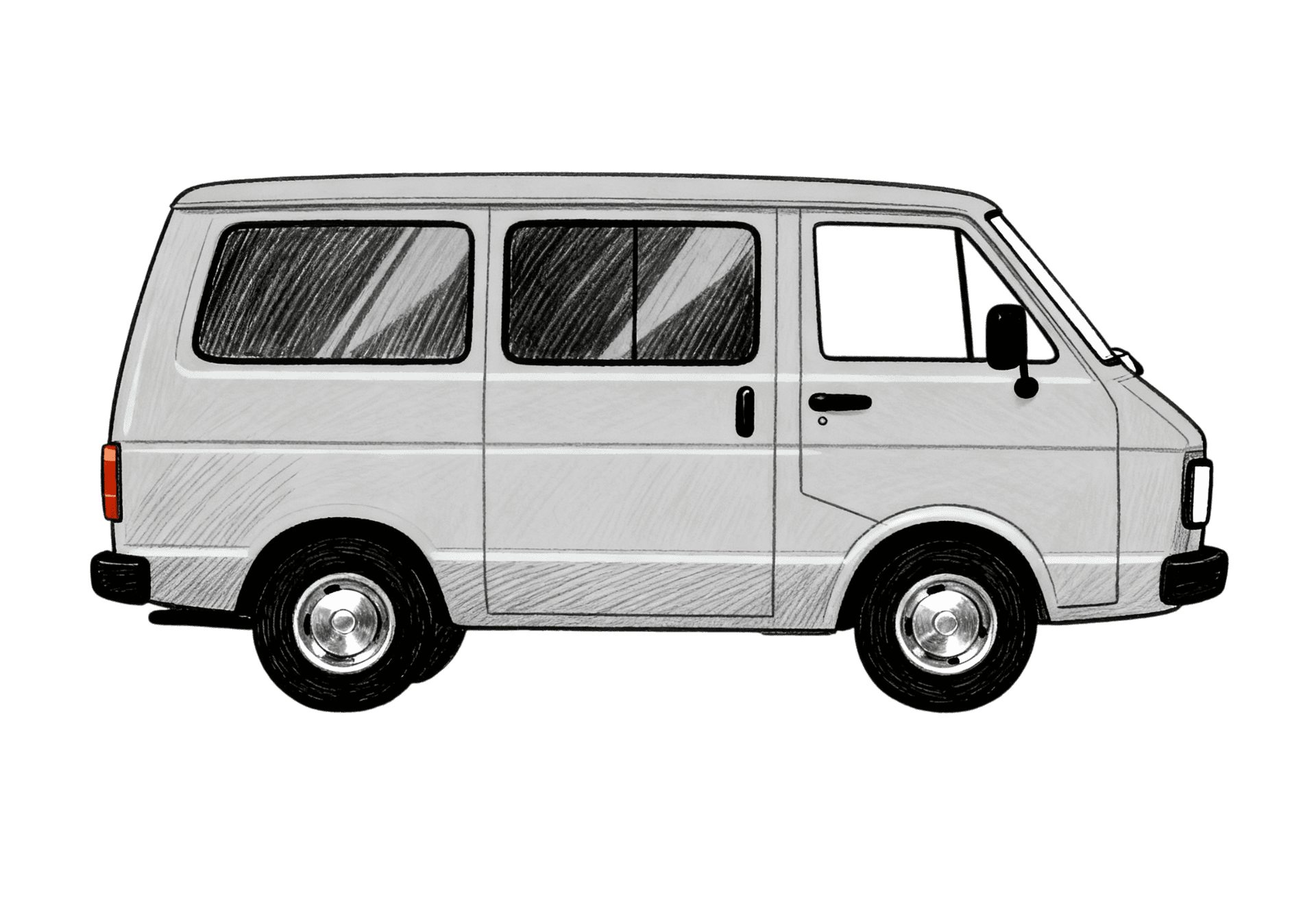 White delivery van illustration