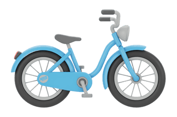 Light blue bicycle illustration for transportation and recreation