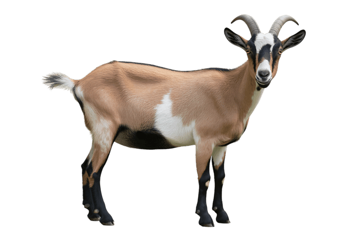 Goat with horns isolated on transparent background