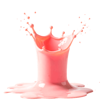 Pink liquid crown splash on black background