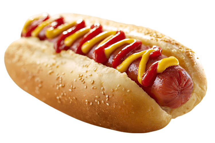 Classic hot dog with mustard and ketchup606.