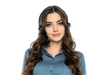 Portrait of a female customer service representative wearing a headset.