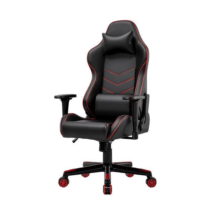 Modern black gaming chair with red accents566