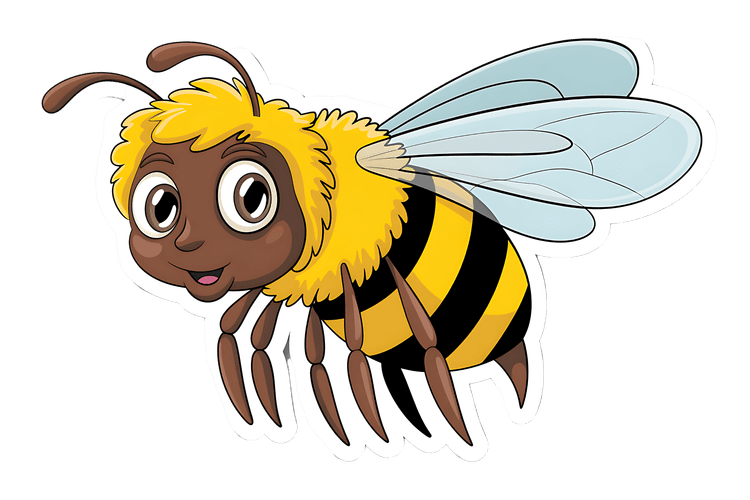 Cartoon of a yellow bee