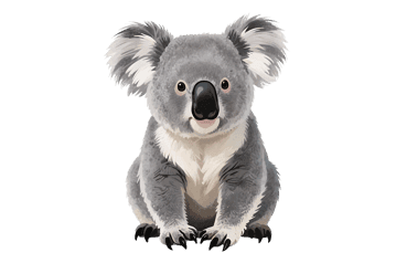 Adorable koala bear illustration on transparent background