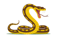 Cartoon snake with open mouth and tongue