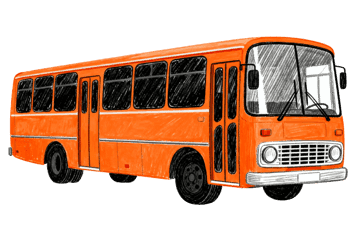 Orange city bus illustration