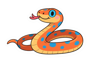Cartoon snake with spots