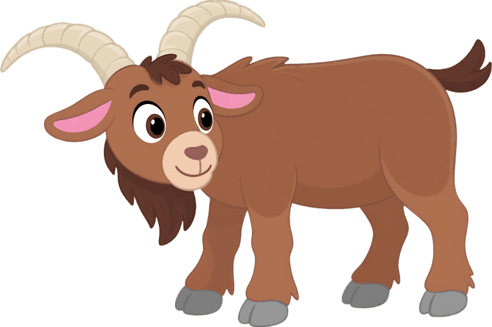Cute cartoon goat illustration