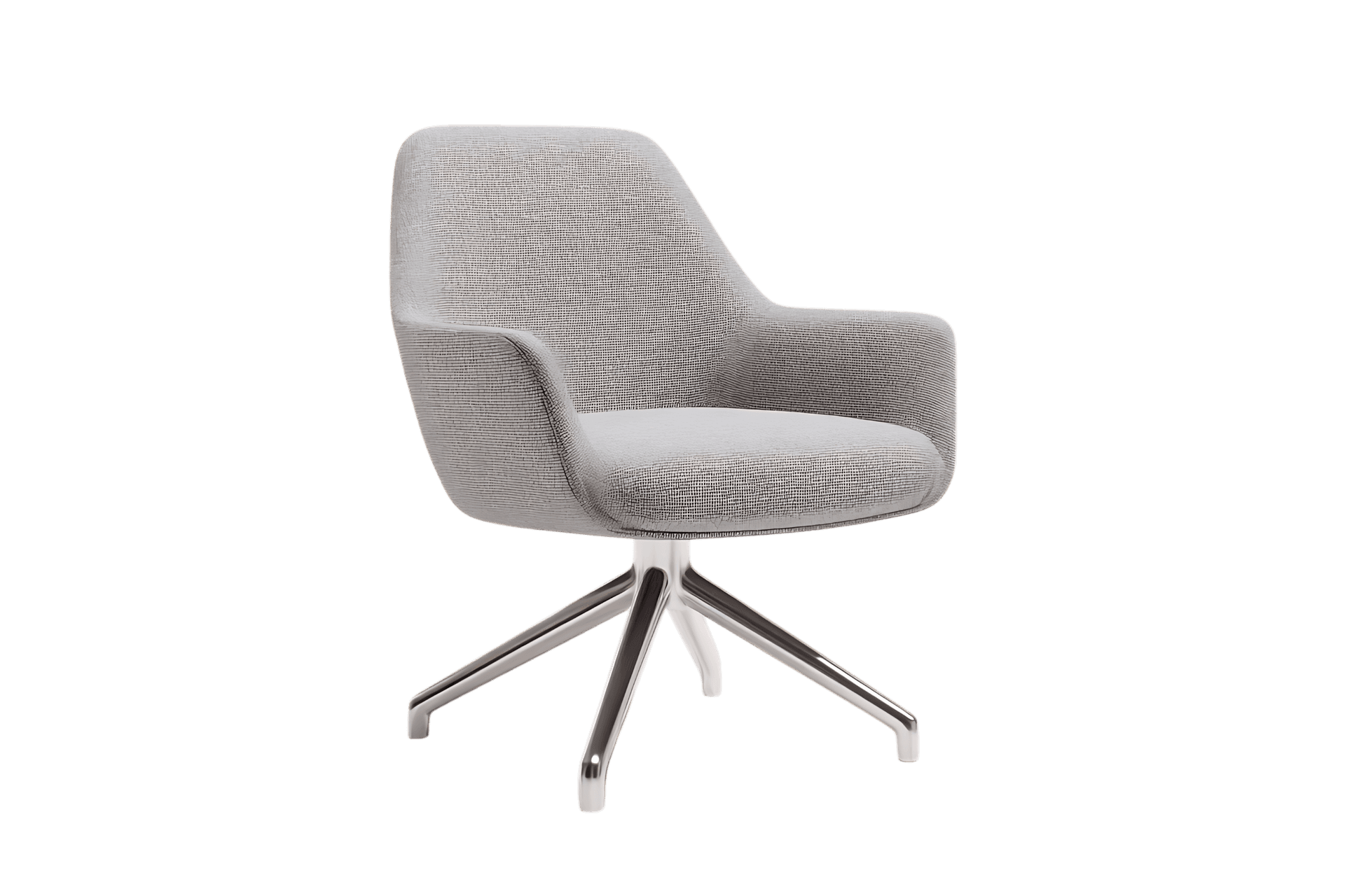 Stylish and comfortable grey fabric armchair