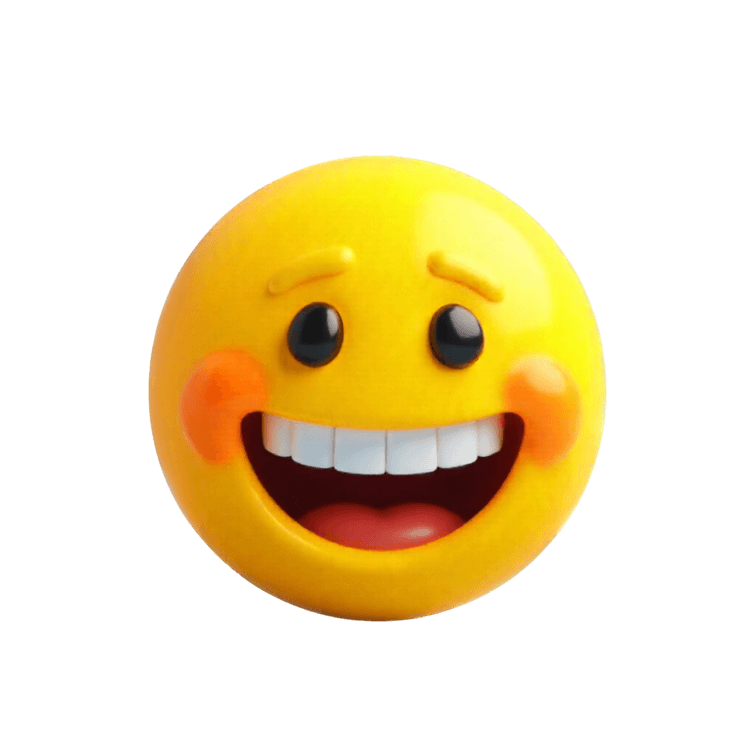 Smiling emoji with blushing cheeks and visible teeth