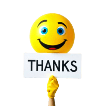 Smiling emoji holding a thanks sign for expressing gratitude
