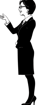 Silhouette of a businesswoman presenting.