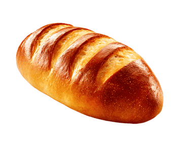 Golden-brown loaf of bread, freshly baked.