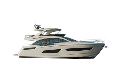 Modern white luxury yacht on transparent background