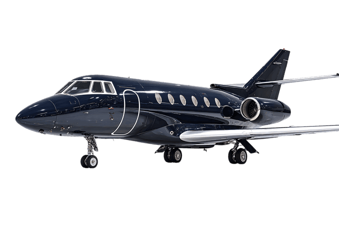 Private jet on black background. Luxury air travel.