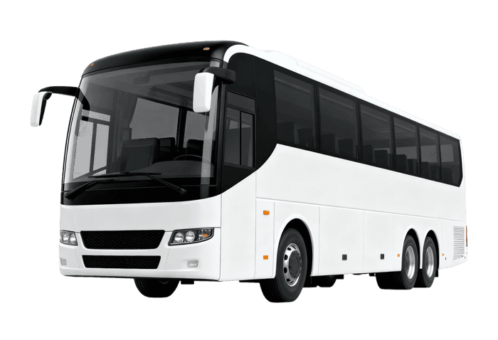 Sleek white passenger bus for travel and tourism concepts