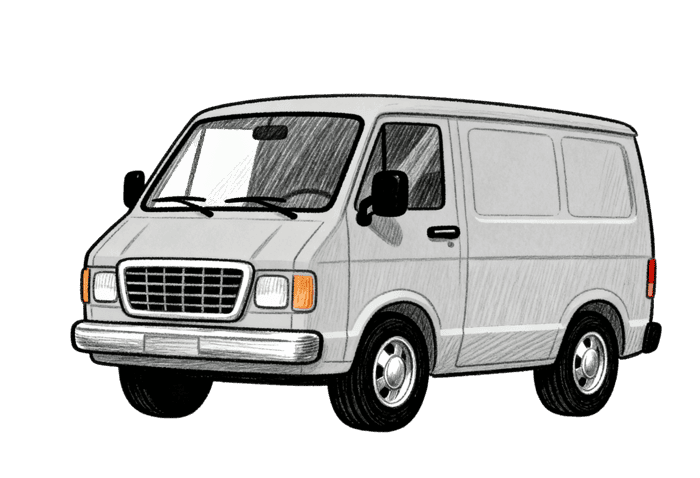 Classic cargo van illustration
