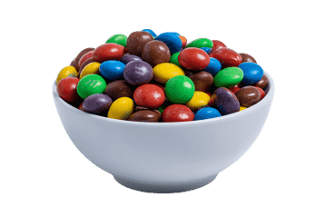 Colorful chocolate candies in a bowl