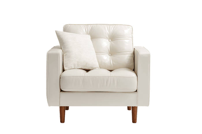Cream armchair with cushion modern furniture