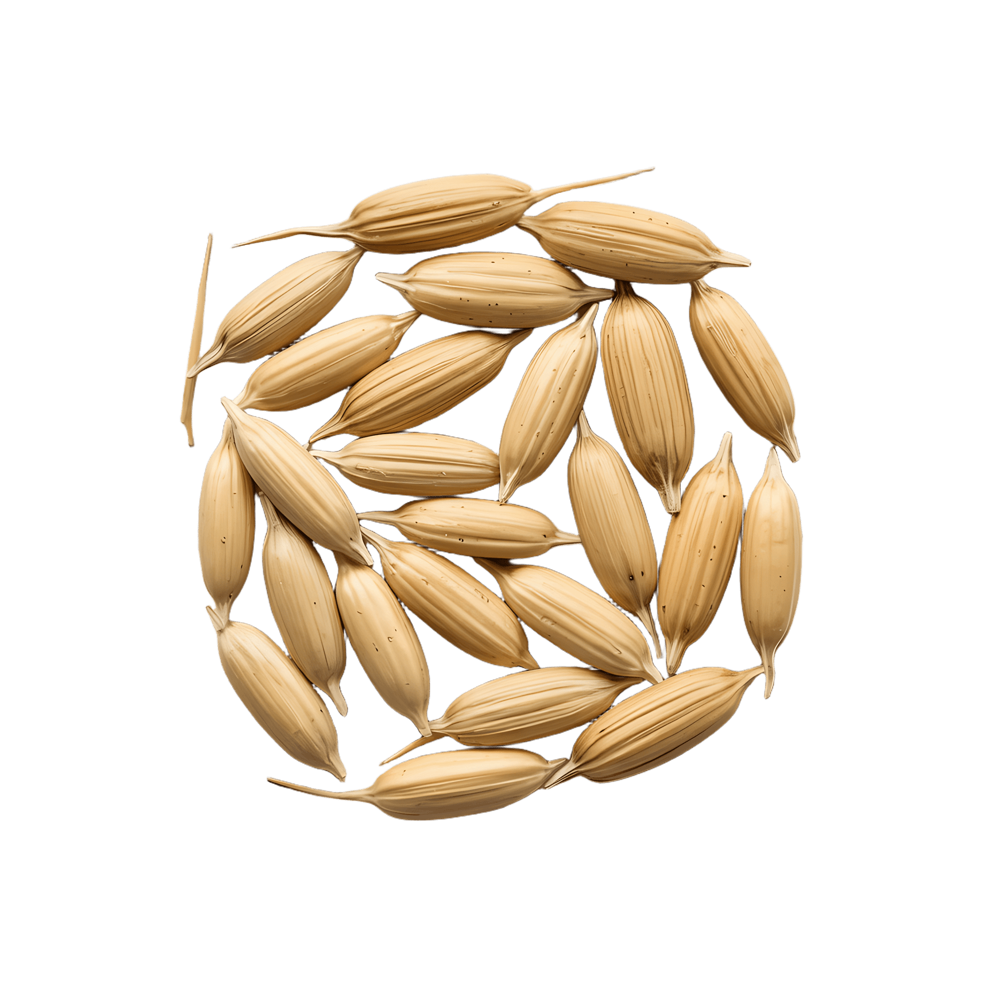 Close up of uncooked rice grains.