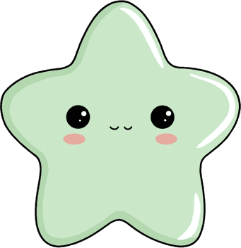 Cute cartoon star with happy face for kids designs