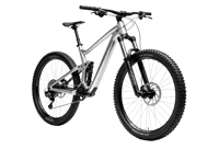 Silver full suspension mountain bike