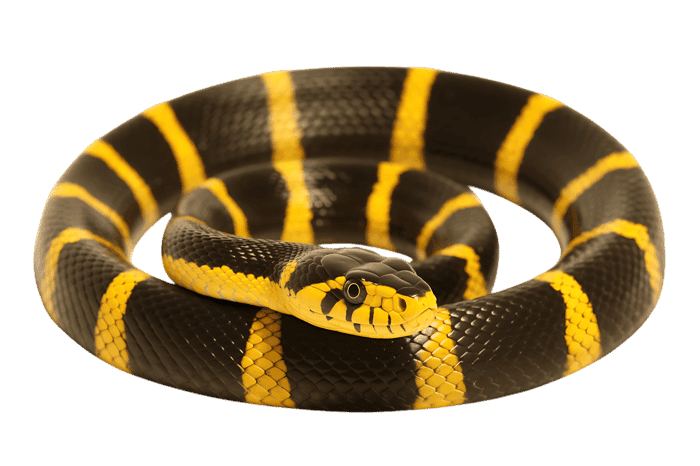 Yellow lipped sea krait coiled