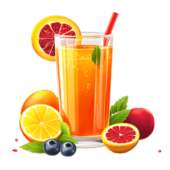 Refreshing citrus juice with fruits