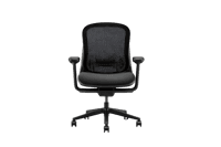 Black ergonomic office chair on wheels
