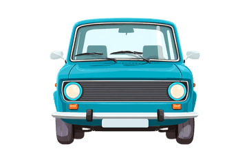 Turquoise compact car illustration