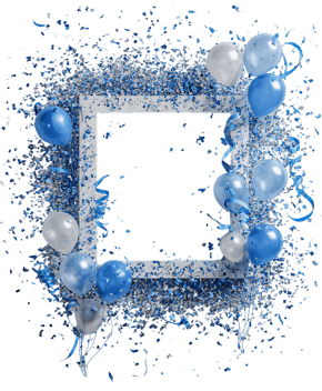 Celebrate with blue &amp; white balloons!