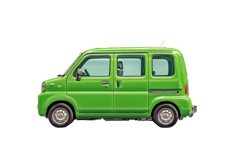 Green japanese kei class mini van