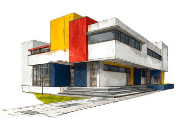 Colorful modern house exterior, architectural design