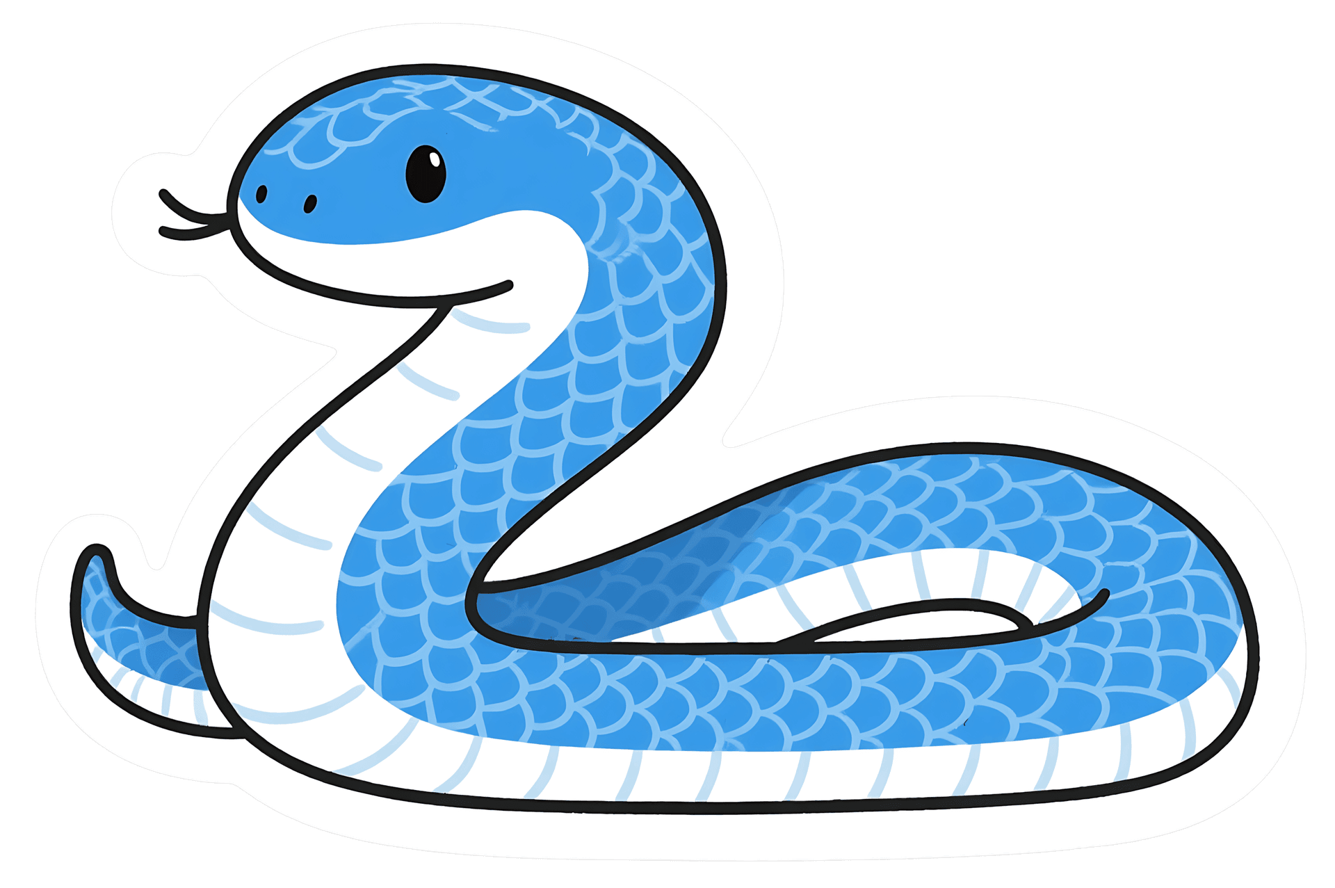 Cartoon blue snake sticker