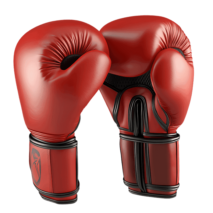 Pair of red boxing gloves