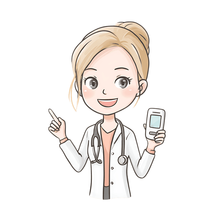 Smiling female doctor holding a device