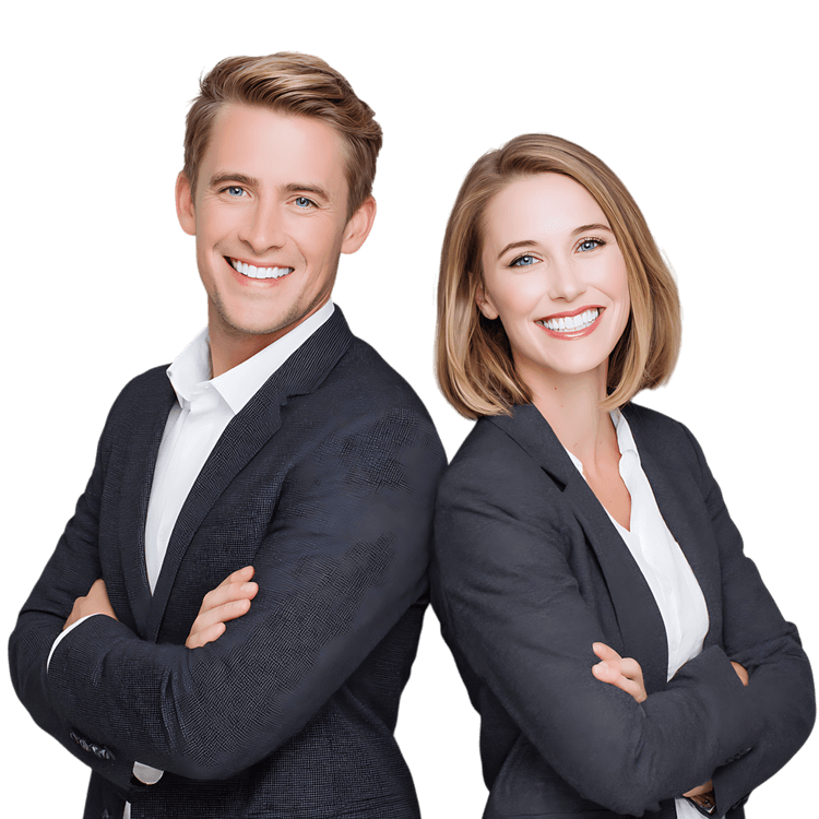 Confident business colleagues smiling.