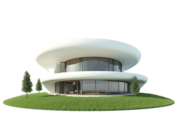 Modern futuristic house with unique architectural design