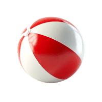 Classic inflatable beach ball isolated on black, ready for summer fun.