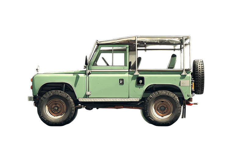 Light green off road vehicle