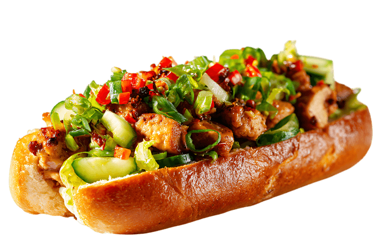 Savory Chicken Sub with fresh veggies